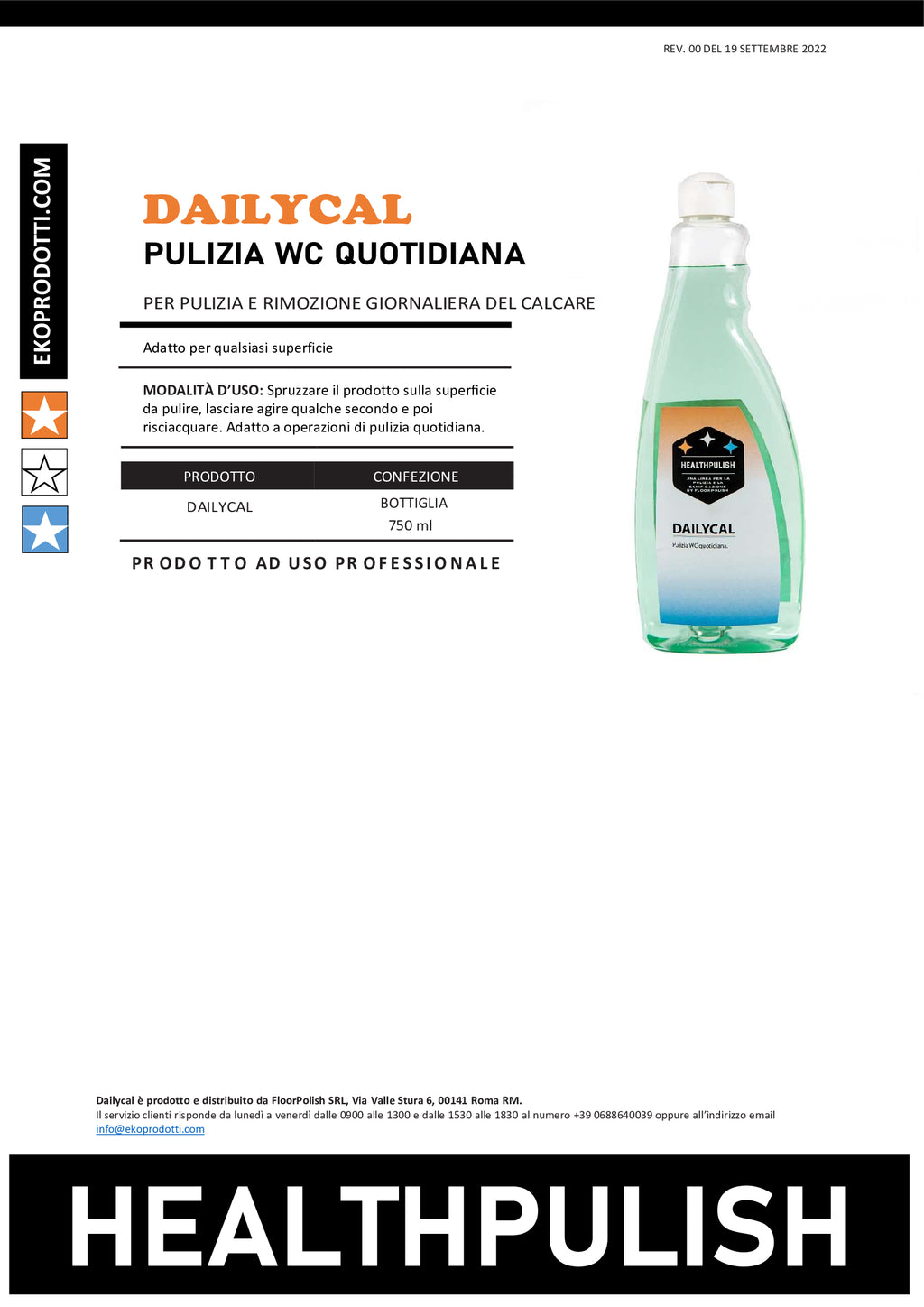 DAILYCAL - PULIZIA WC QUOTIDIANA